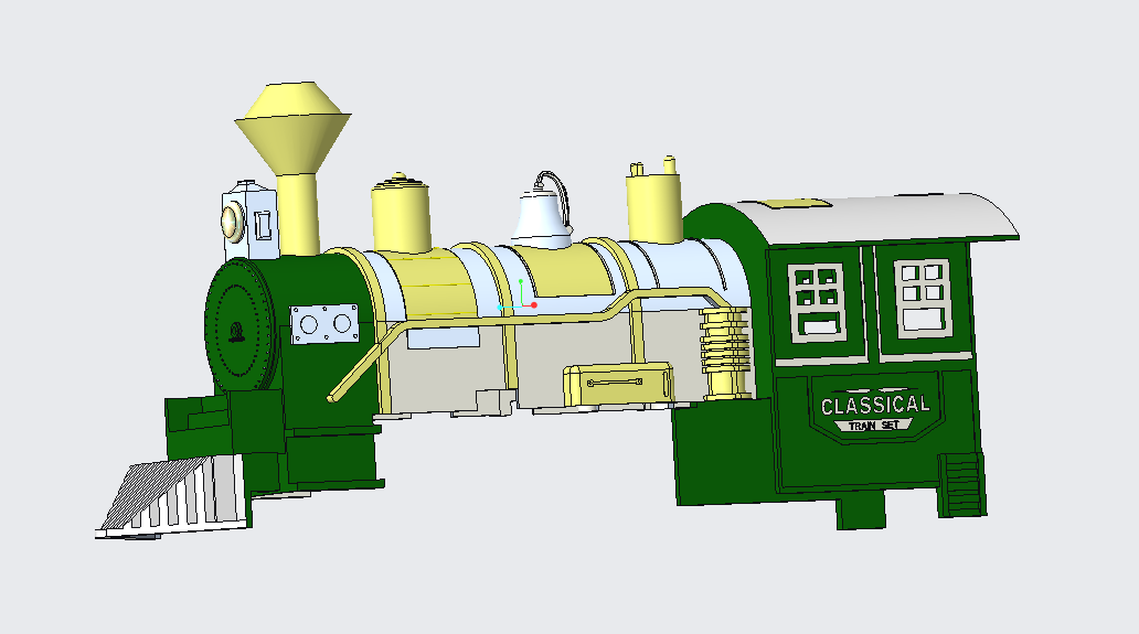 Full CAD model of the train body in CREO Parametric