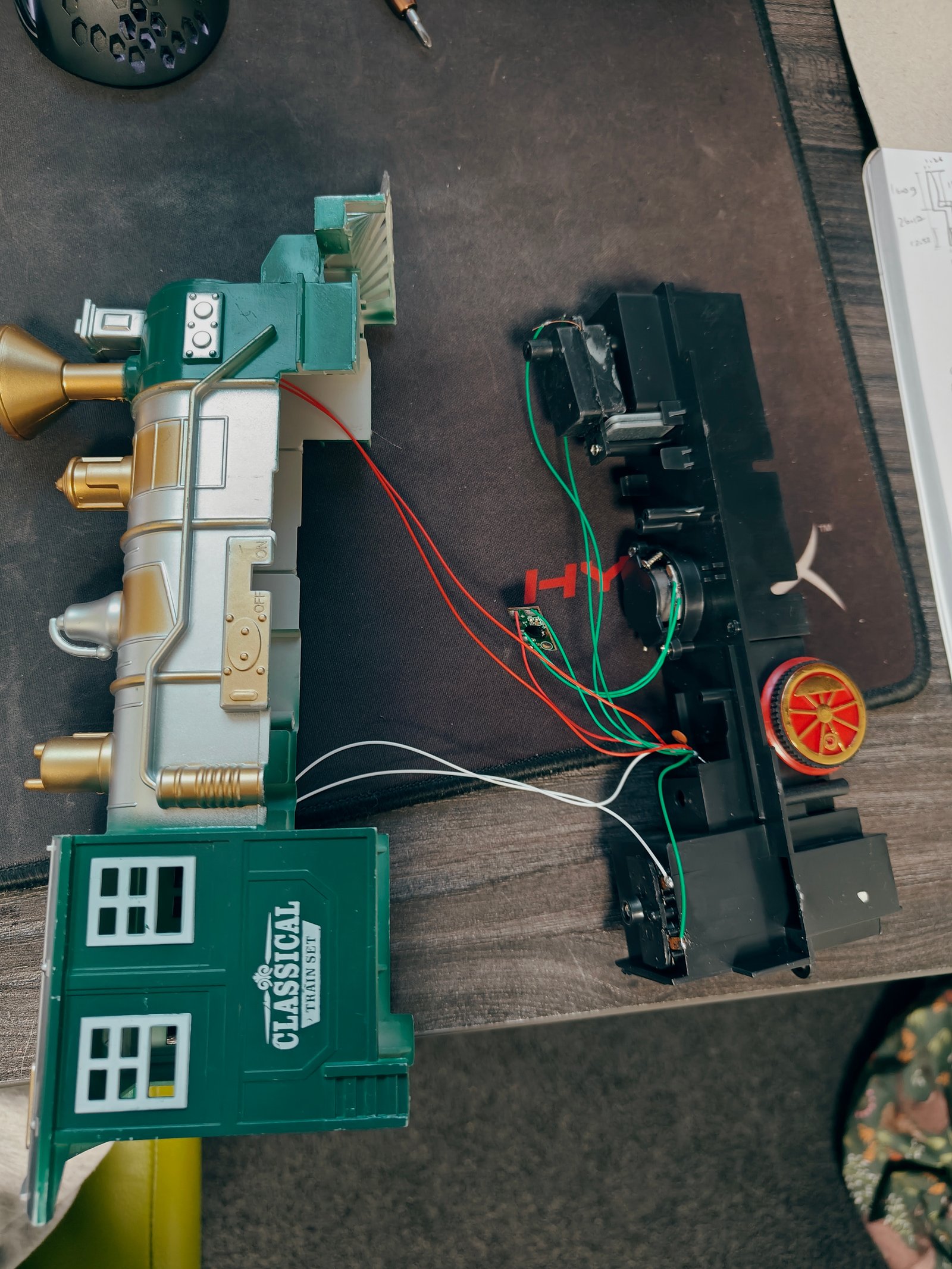 Full product teardown — body, chassis and wiring